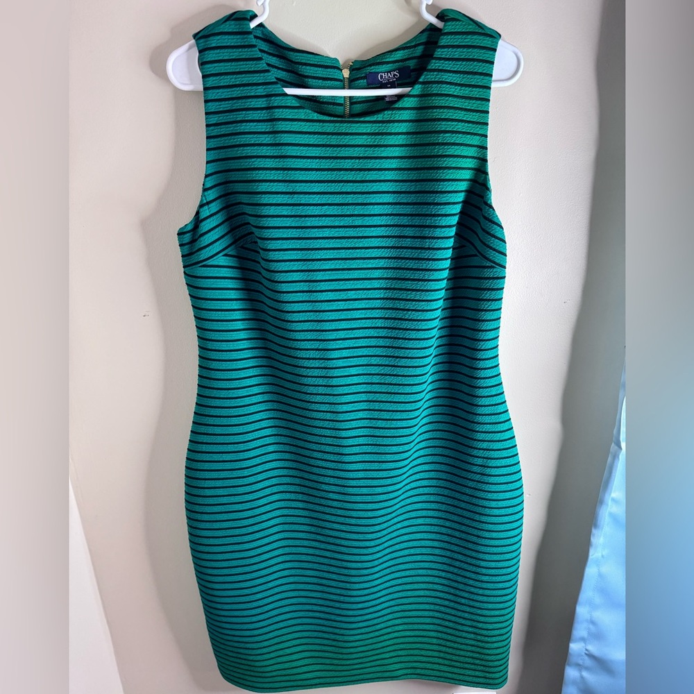 Chaps Green and Black Dress Size 14